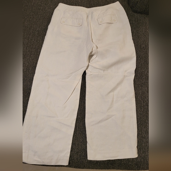 100% Linen Drawstring Capris - Picture 2 of 6